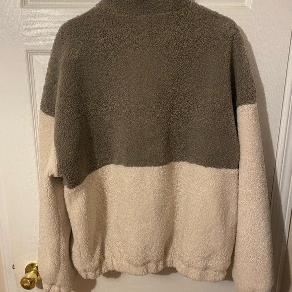 Zara Man Two Tone Sherpa Quarter Zip (L) - Picture 2 of 2
